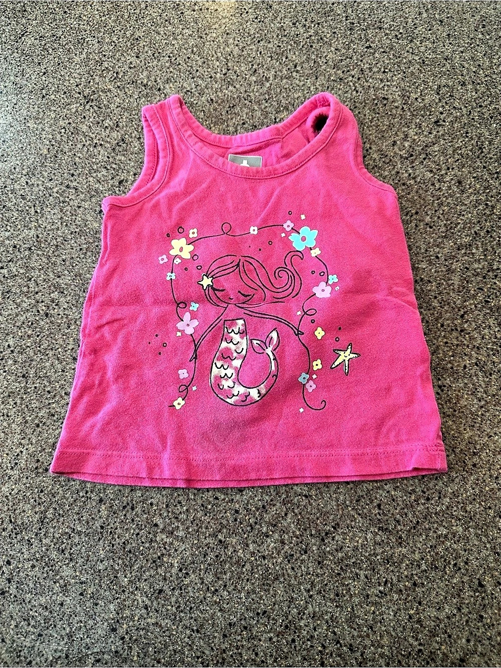 Gap Mermaid Graphic Tank Top Pink Baby 12-18M
